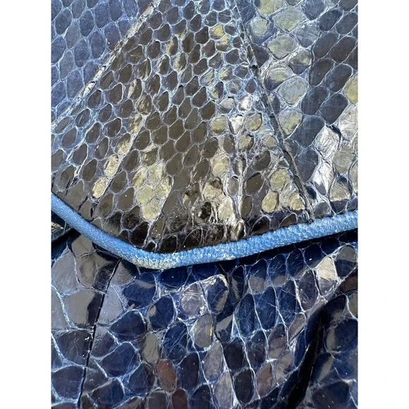 Vintage Letizia Blue‎ Snakeskin Shoulder Bag - Picture 7 of 7